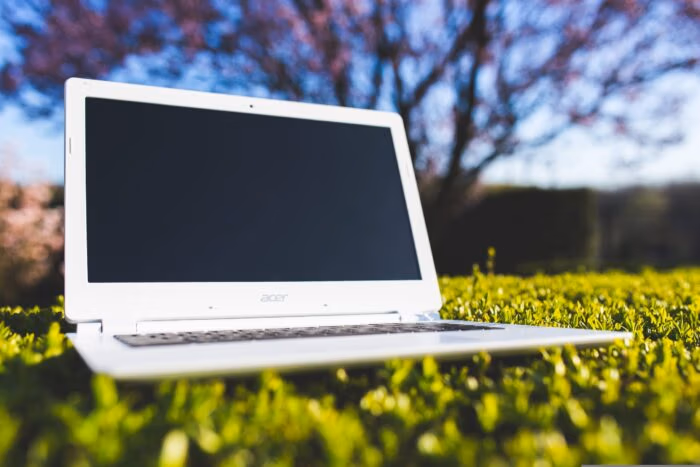 MLM Partnergewinnung- Mann mit Laptop in der Natur!