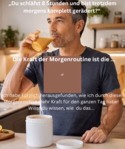 Die Kraft der Morgenroutine -Ich trinkt Powerdrink