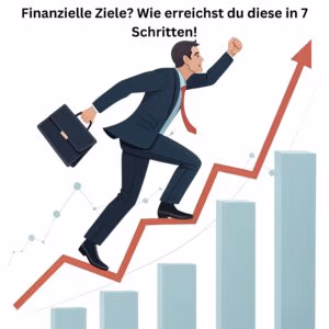 Mann steigt durch finanzielle Ziele auf - Symbol